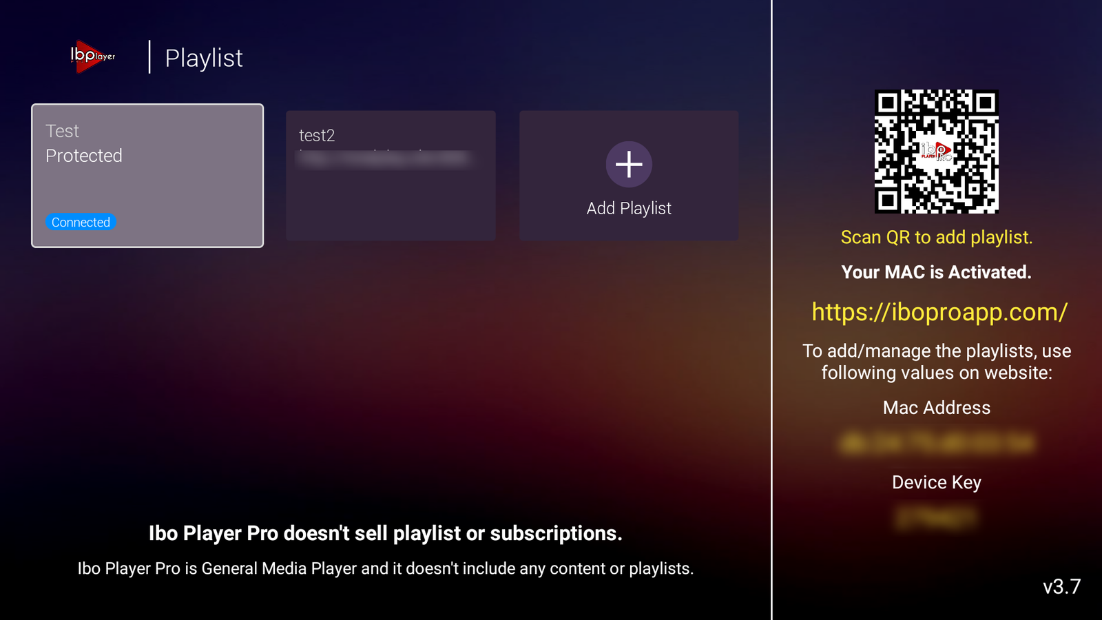 IBO Player Pro screen